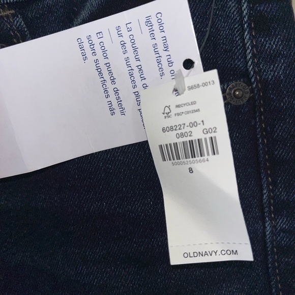 Old Navy Women's Dark Blue Distressed Skinny Jeans - Picture 5 of 8